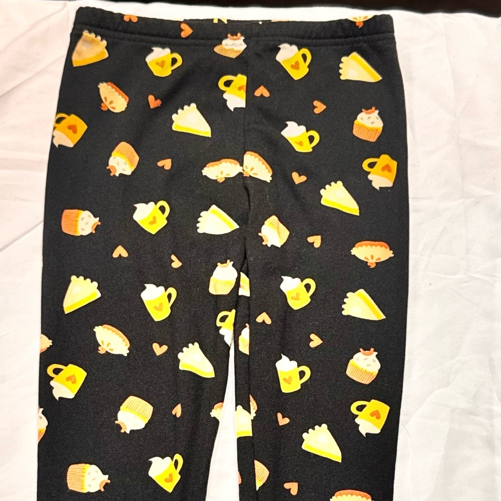Shosho Black Leggings with Food Print